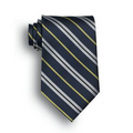 Pace Signature Stripes Polyester Tie - Navy/Gray/Gold